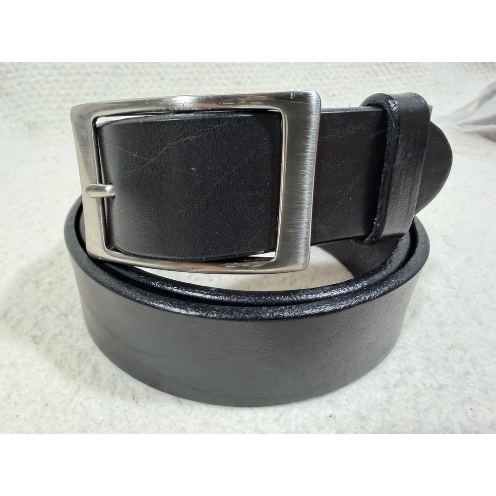 Martin Dingman Men's Black Leather Belt Size 40 USA Made Solid Brass Buckle Vint